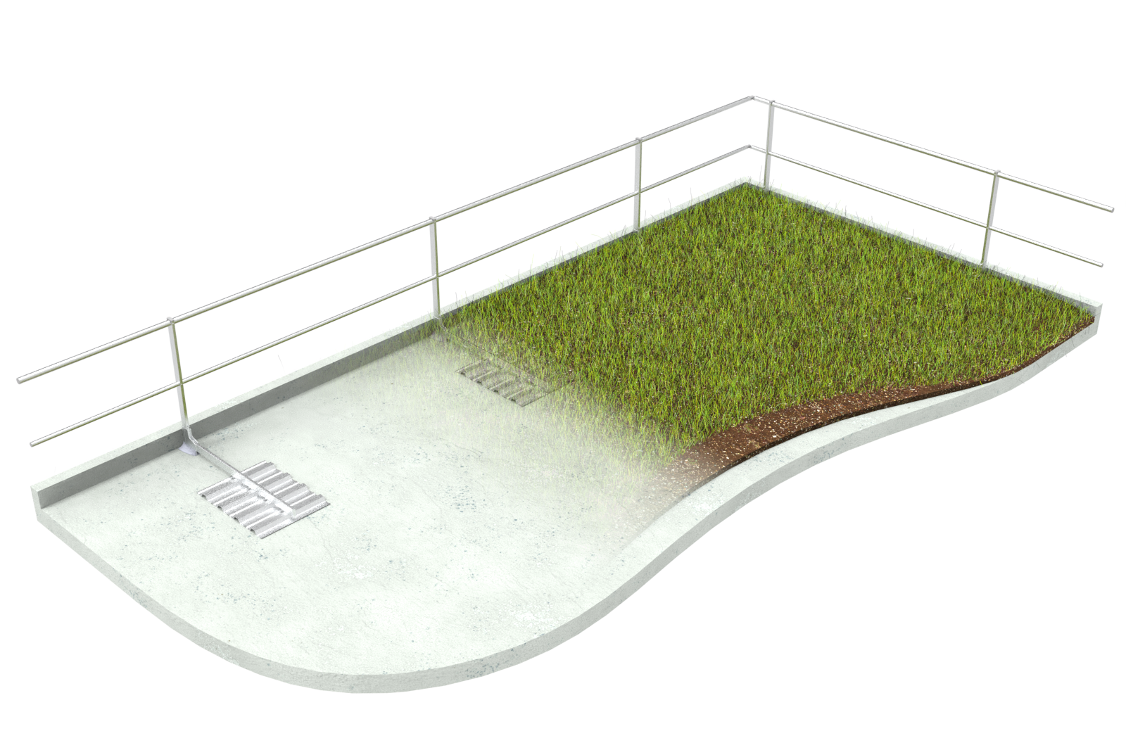 Neues Gründach-Geländer
